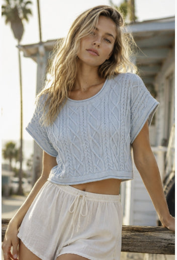 Cable Knit Crop Sweater