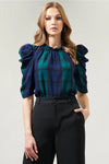 Plaid Drape Top