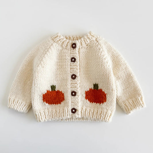 Pumpkin Knit Toddler Cardigan