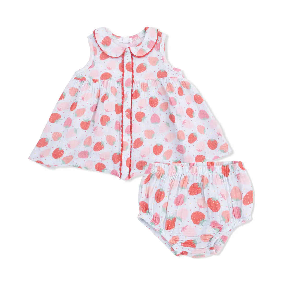 Strawberry Bliss Dress & Bloomer Set