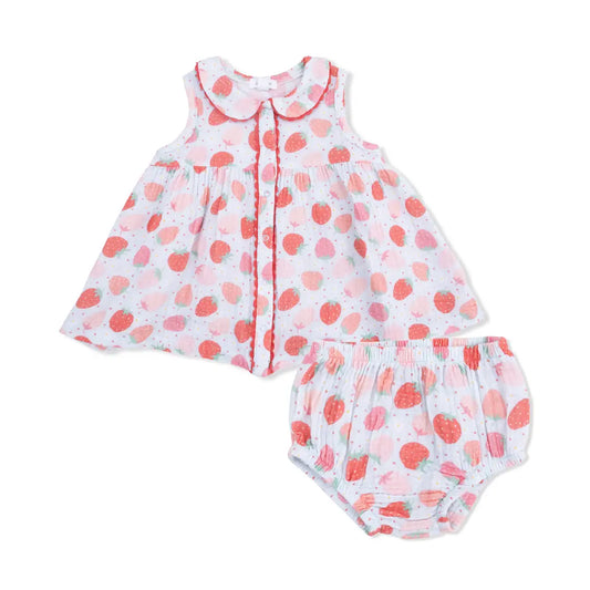 Strawberry Bliss Dress & Bloomer Set