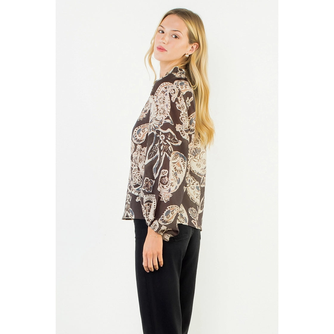 Hattie Paisley Long Sleeve Top
