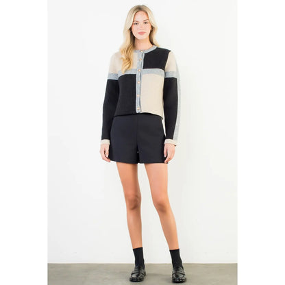 Morgan Color block Cardigan