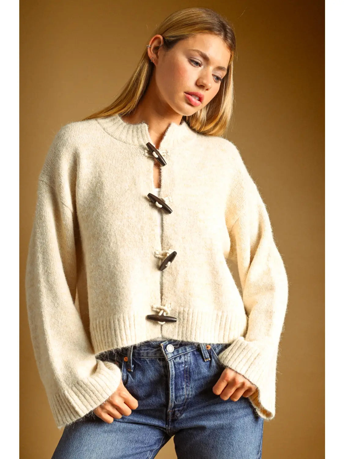 Toggle Button Cardigan Sweater