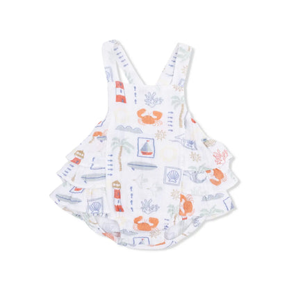 Mediterranean Ruffle Romper