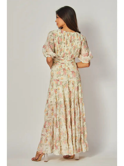 Floral Pleated Maxi Dress
