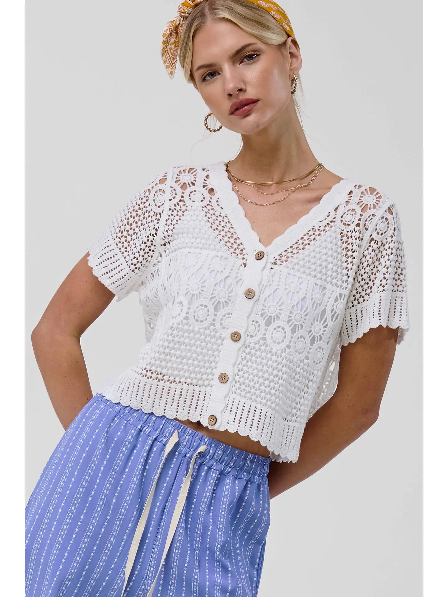 Open Knit Crochet Cardigan