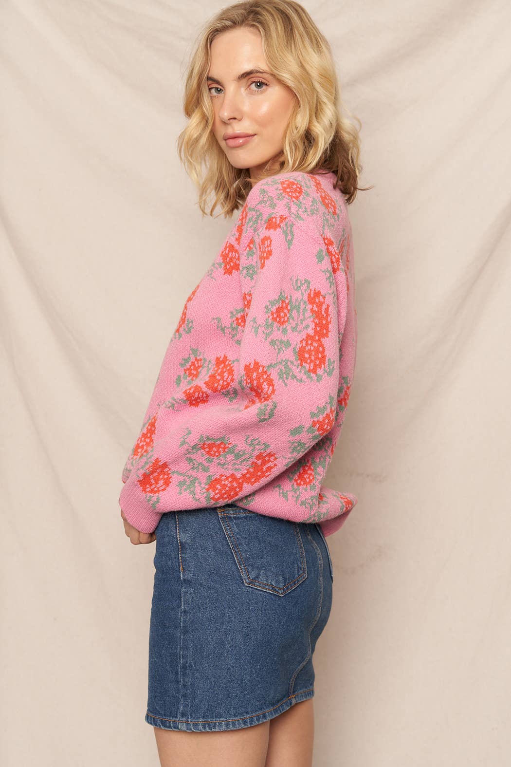 Rose Print Sweater ~SALE $30.40~
