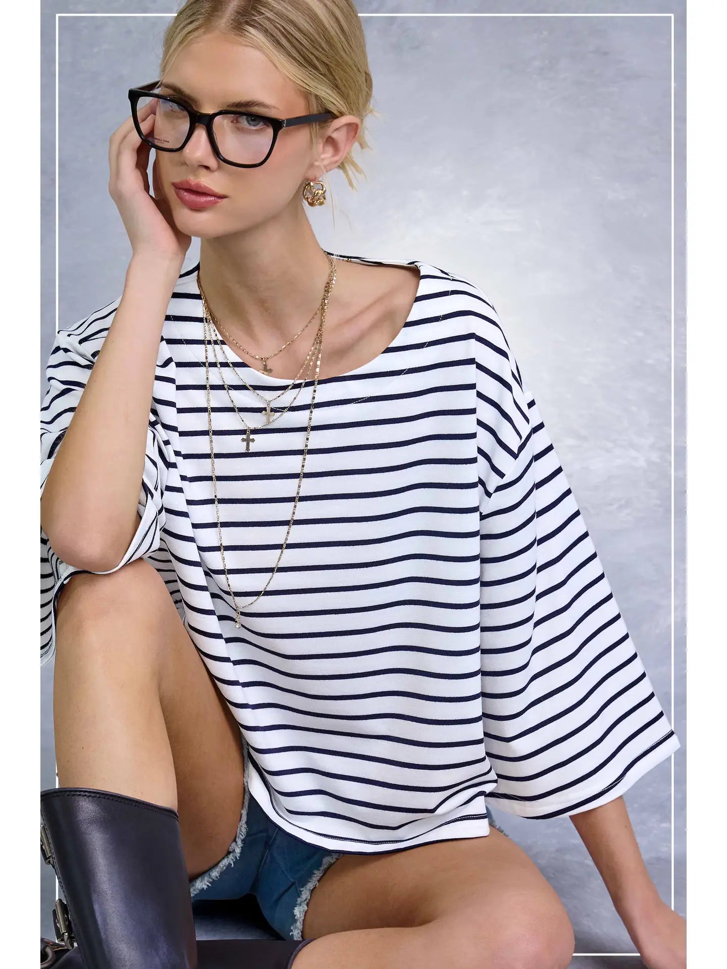 Bell Sleeve Striped Top