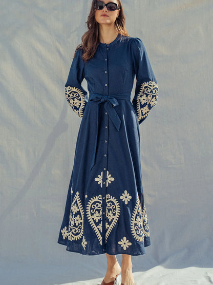 Paisley Embroidered Maxi Dress