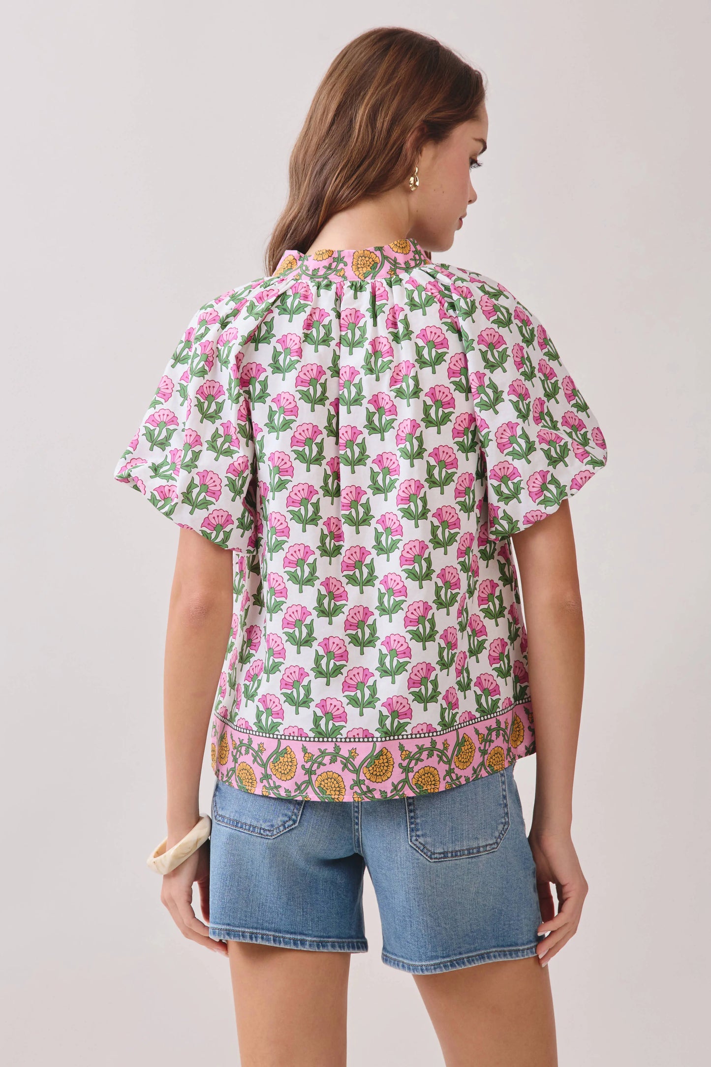 Floral Print Bubble Sleeve Top (More Colors)