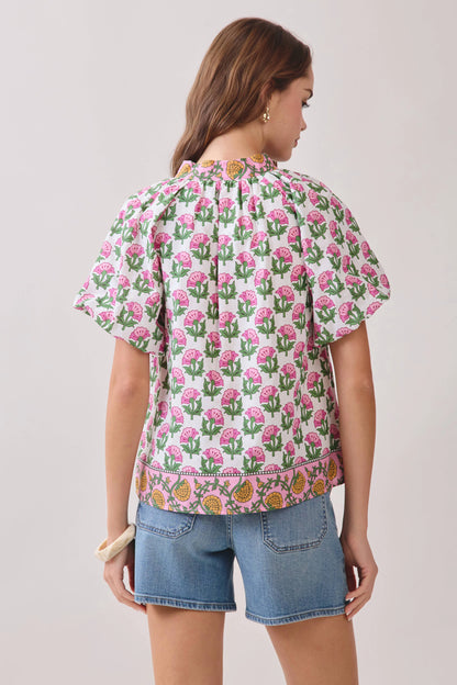 Floral Print Bubble Sleeve Top (More Colors)
