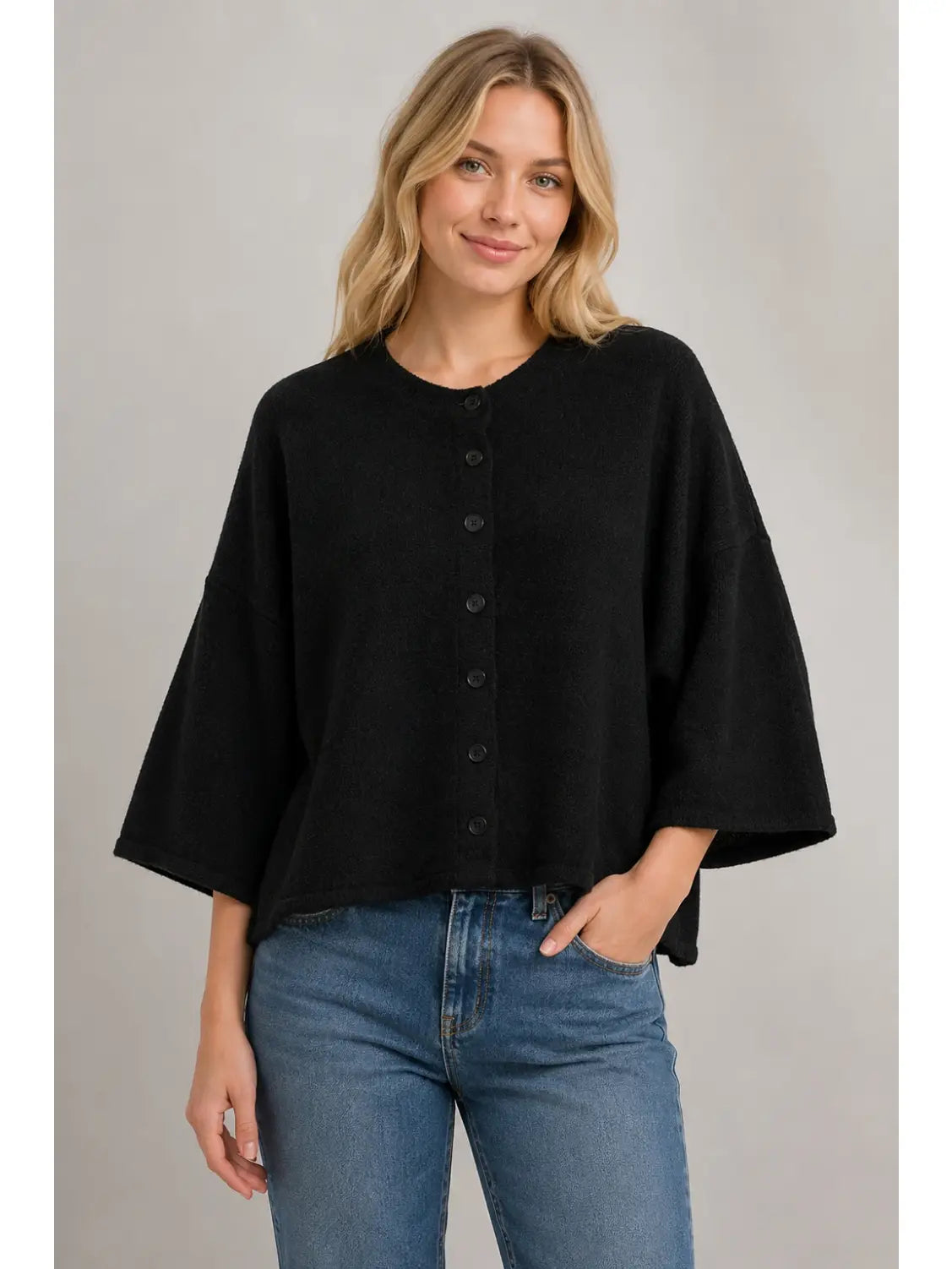 Brushed Knit Cape Cardigan