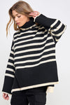 Striped Turtleneck Sweater