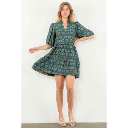 Teal Print Dress~SALE $46.40~