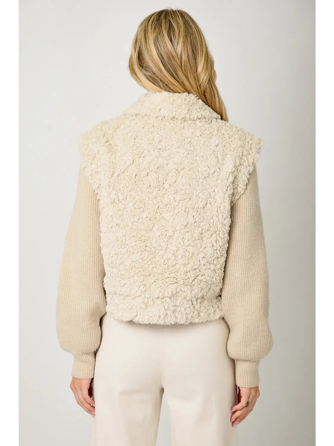 Mixed Media Sweater Jacket