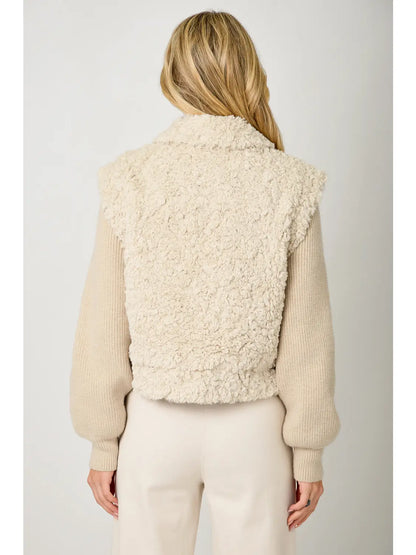 Mixed Media Sweater Jacket