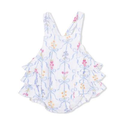 Ribbon Bouquets Ruffle Romper