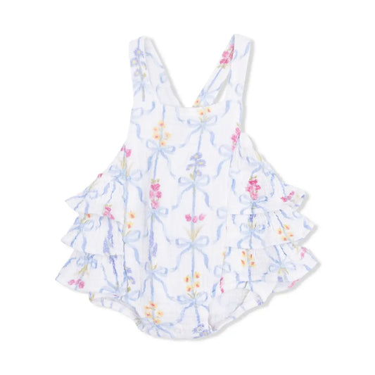 Ribbon Bouquets Ruffle Romper