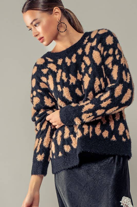 Animal Print Crewneck Sweater ~SALE $34.40~