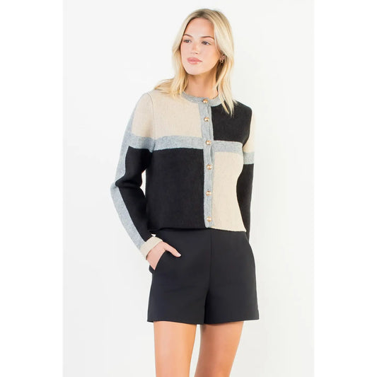 Morgan Color block Cardigan