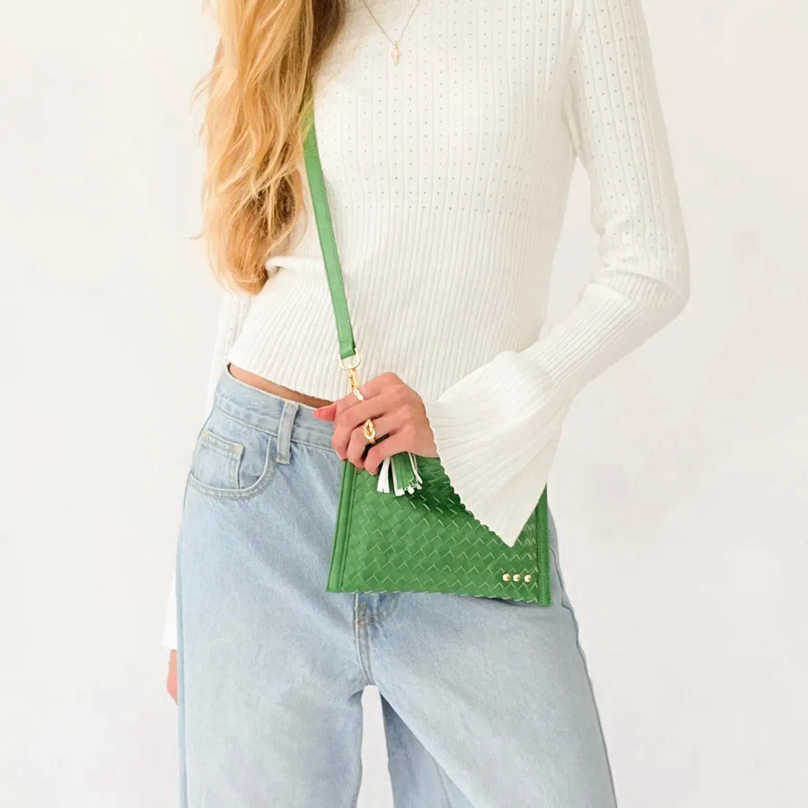 Veda Woven Crossbody and Clutch Bag