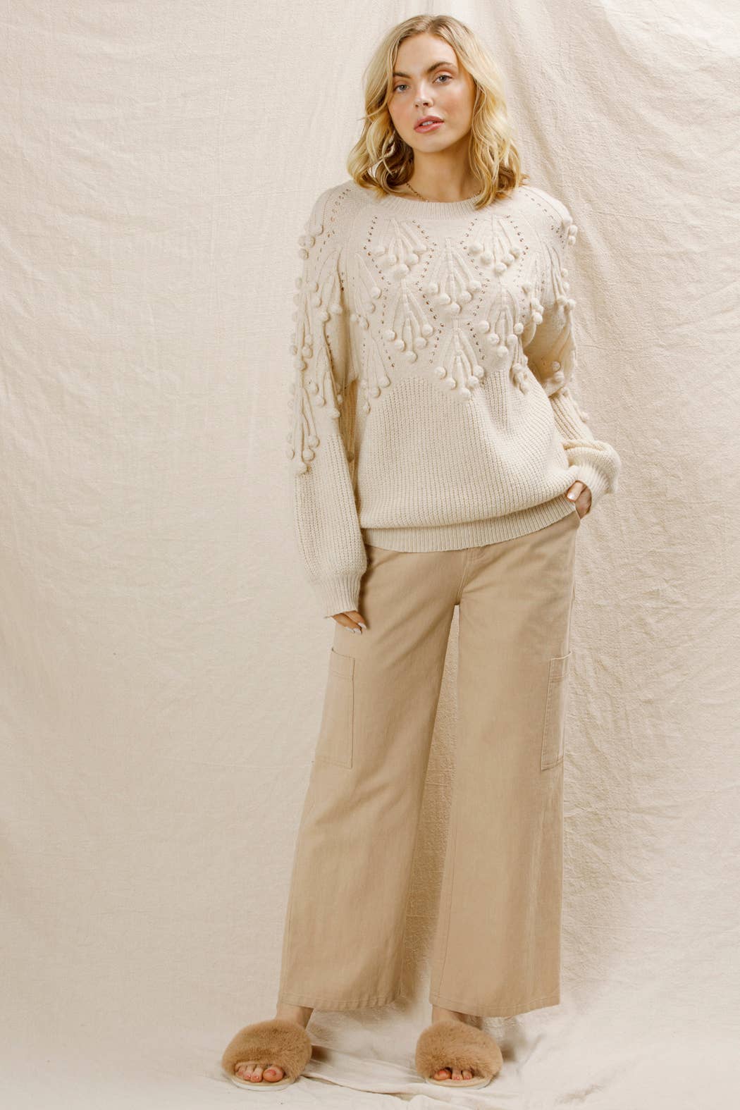 Pastel Pom Pom Sweater ~SALE 34.40~