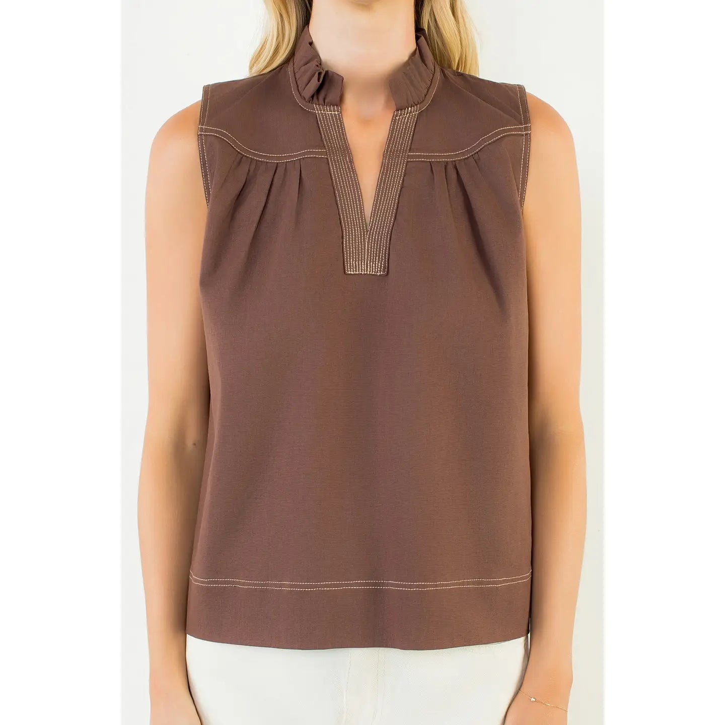 Madeline Stitched Detail Top