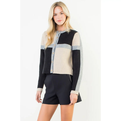 Morgan Color block Cardigan