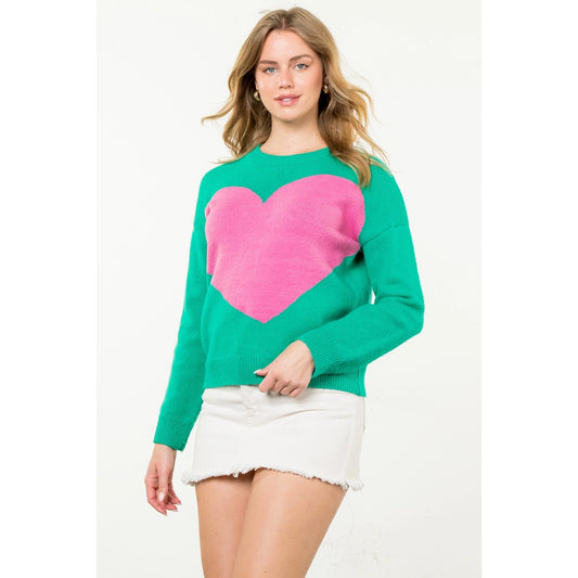 Pink Heart Sweater