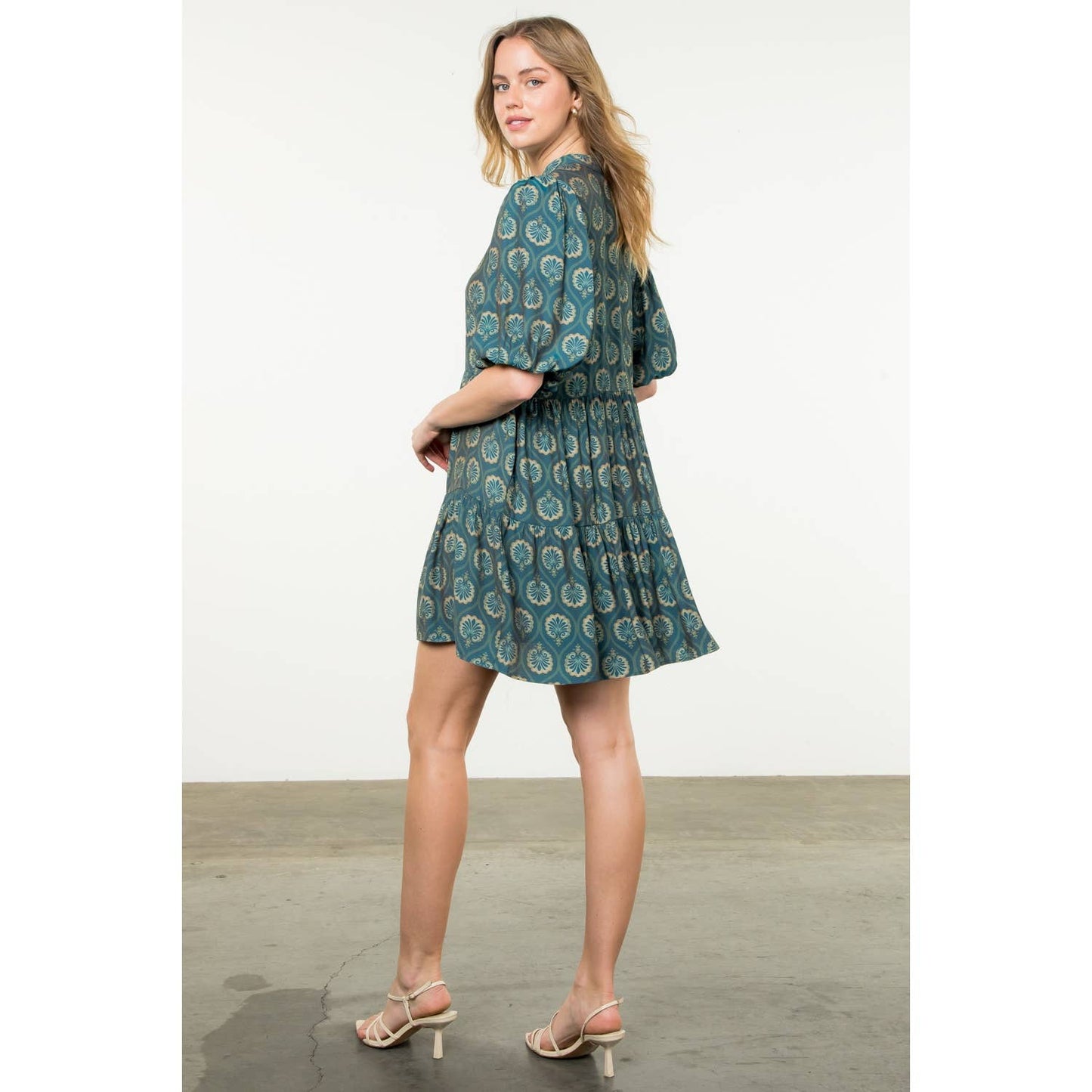 Teal Print Dress~SALE $46.40~