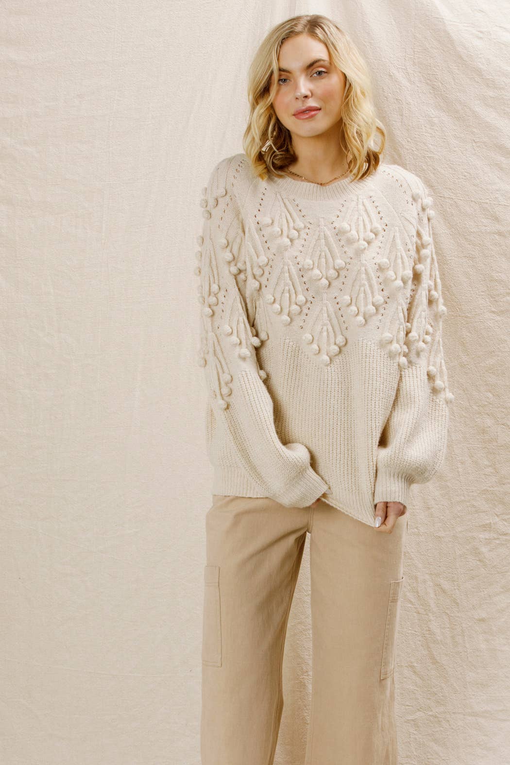 Pastel Pom Pom Sweater ~SALE 34.40~