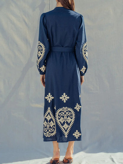 Paisley Embroidered Maxi Dress