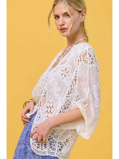 Boho Floral Dolman Cardigan
