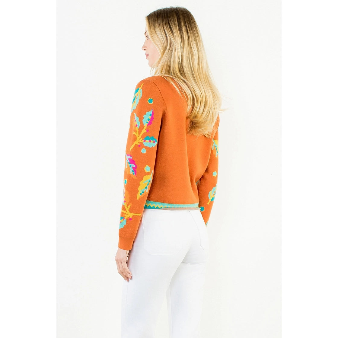 Lena Collarless Cardigan Sweater
