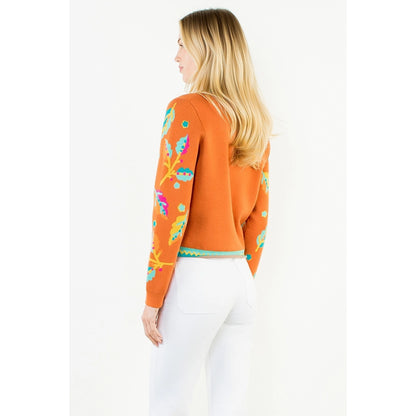 Lena Collarless Cardigan Sweater