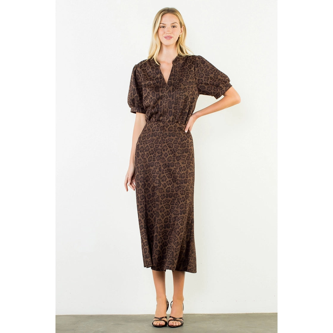 Perry Suede Animal Print Top