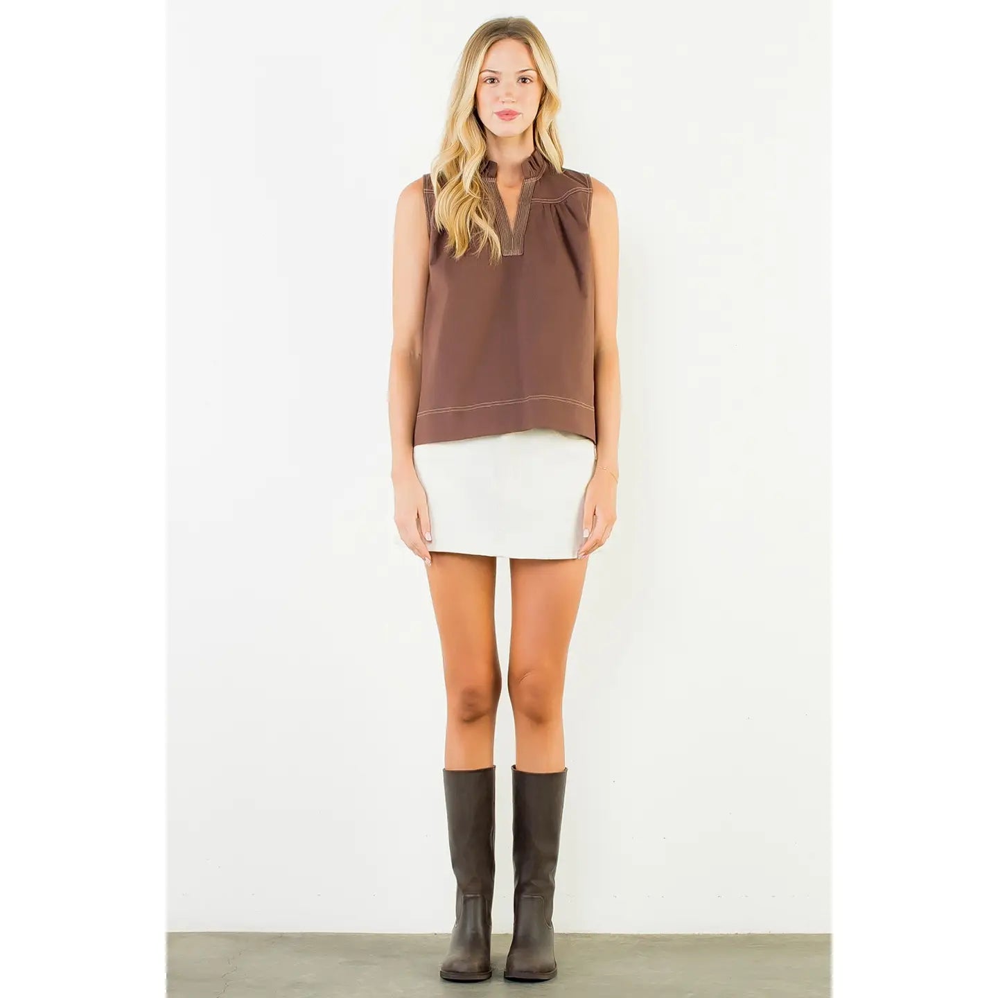 Madeline Stitched Detail Top