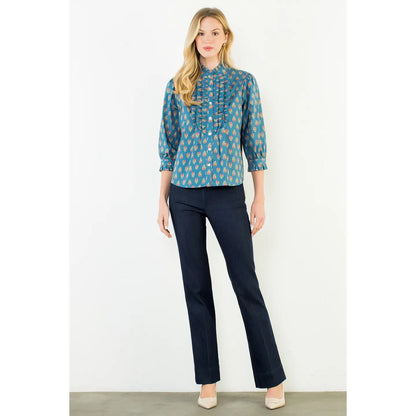 Gretchen Printed Ruffle Top