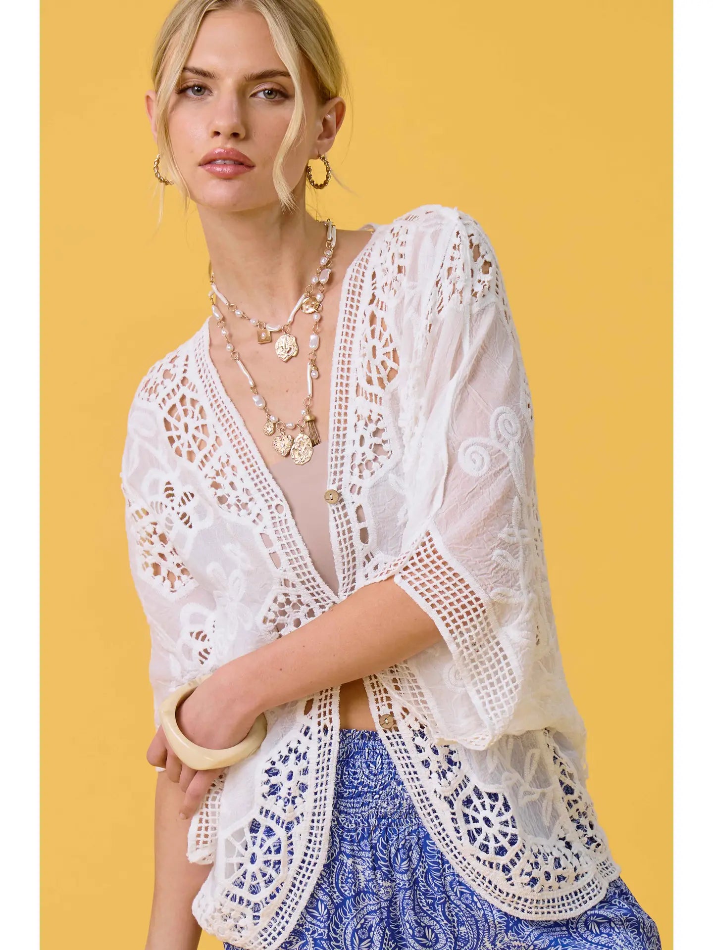 Boho Floral Dolman Cardigan