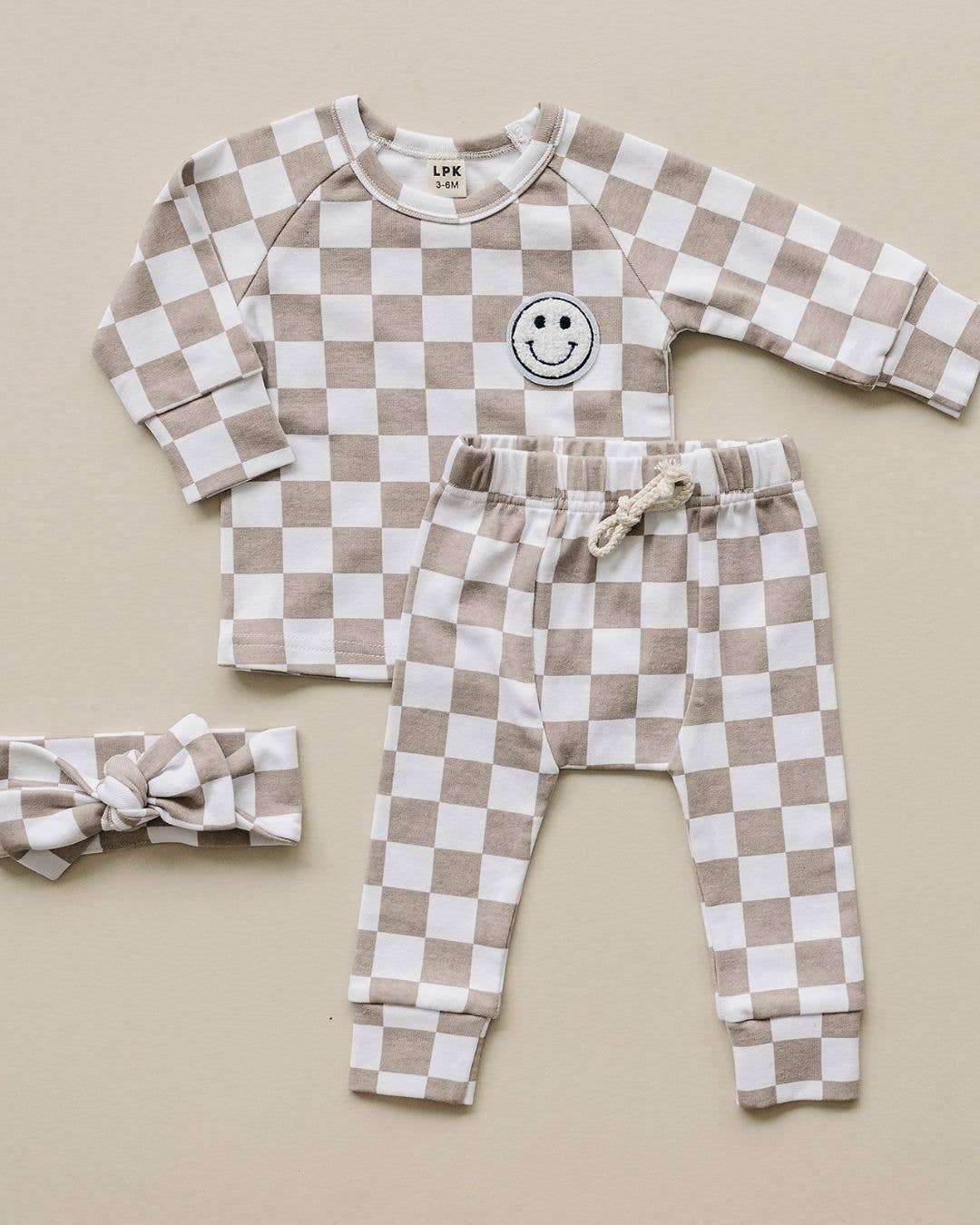Latte Checkered Smiley Lounge Set ~Originally $40~