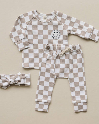 Latte Checkered Smiley Lounge Set ~Originally $40~