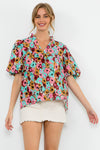 Spotted Puff Sleeve Top