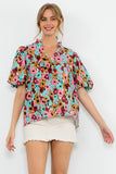 Spotted Puff Sleeve Top