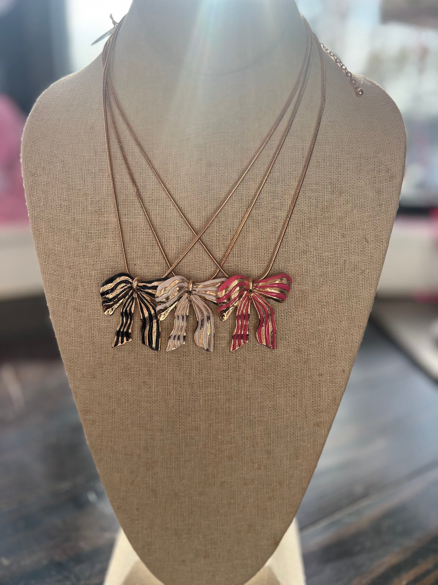Bow Necklace (MORE COLORS) ~SALE $8.00~