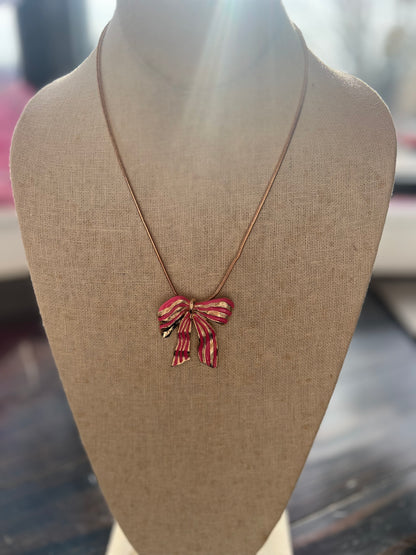 Bow Necklace (MORE COLORS) ~SALE $8.00~