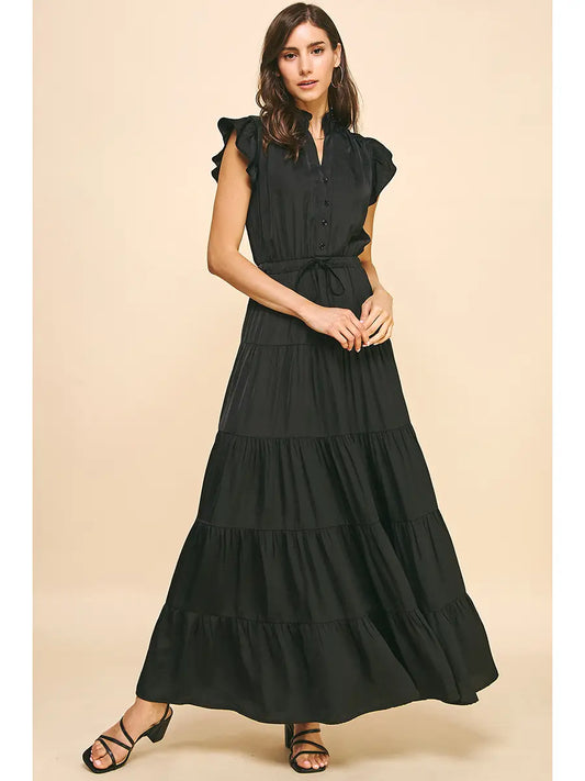 Satin Tiered Dress