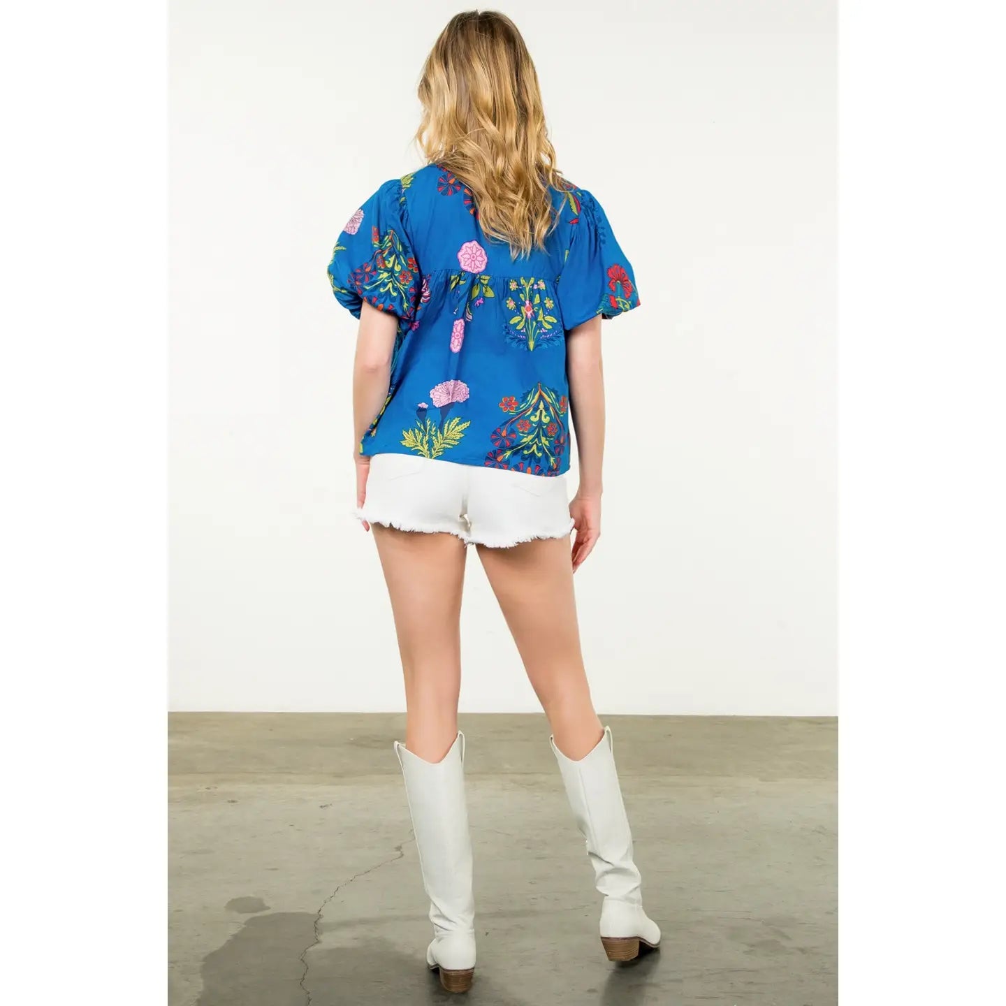 Floral Blue Top