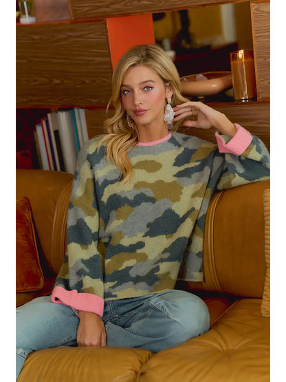 Camo Contrast Sweater