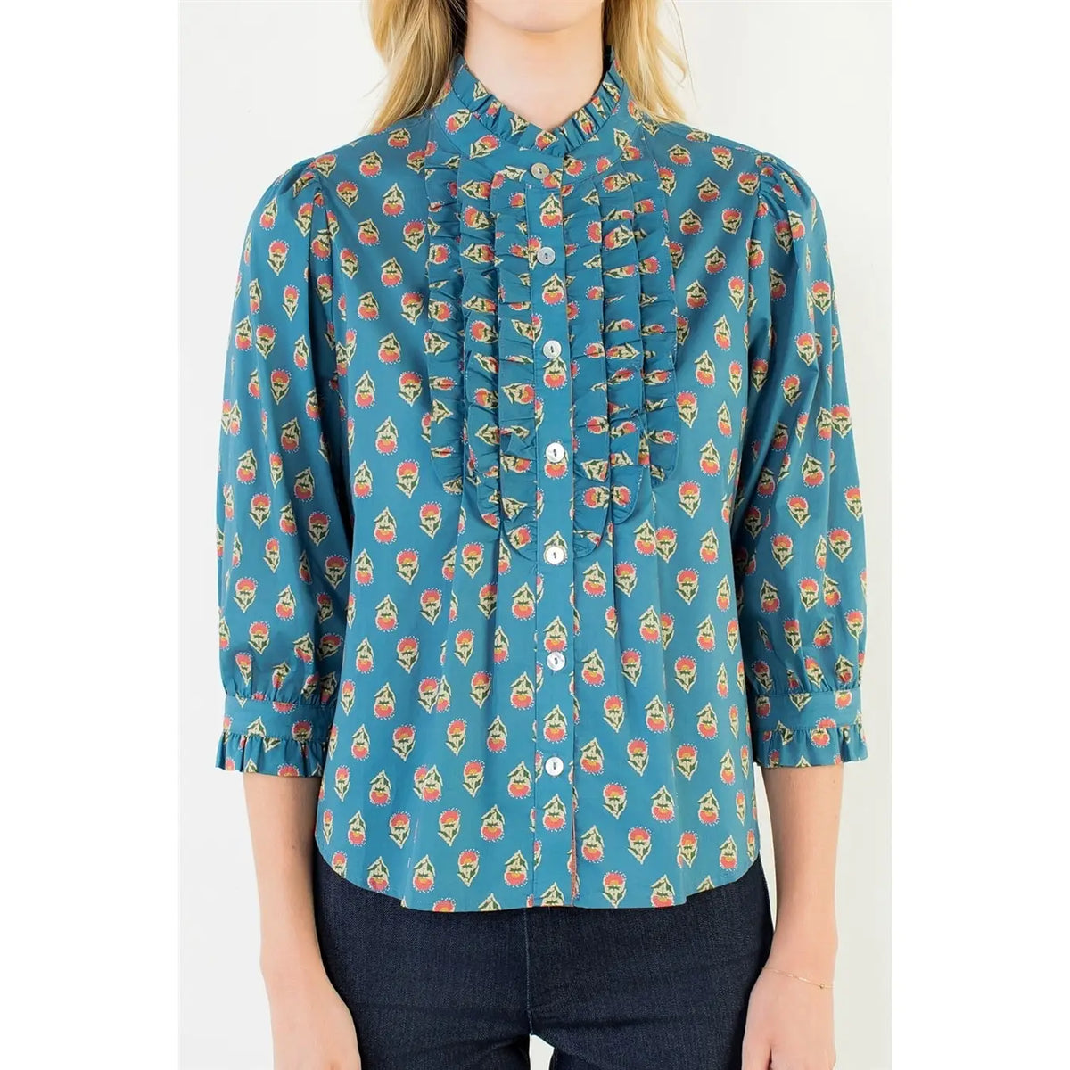 Gretchen Printed Ruffle Top